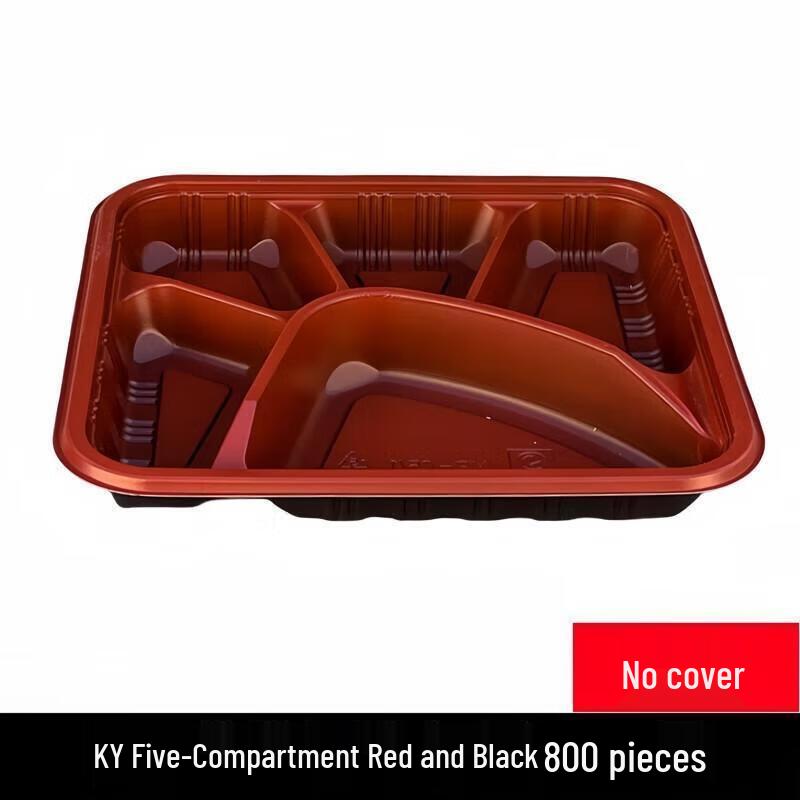 JingJingRS Thickened 5-Compartment Disposable Meal Containers