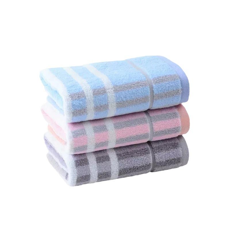 Pure cotton towel, striped plaid, soft water absorption, household adult face towel, gift