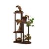 Walnut 4-Tier Bamboo Wood Plant Display Shelf