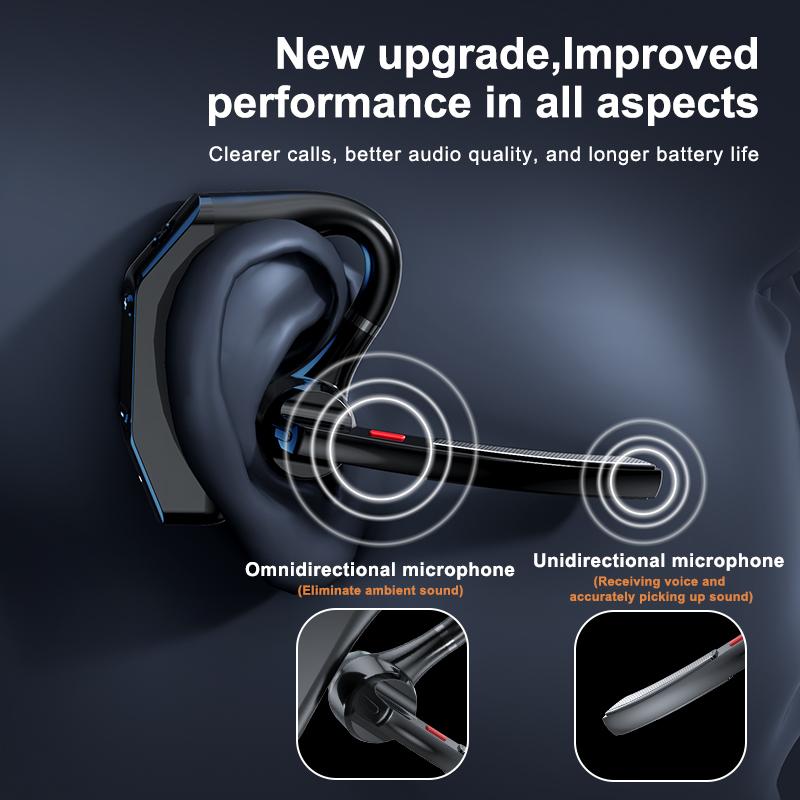 Bluetooth Business Earphones Talk/Music Time 20/30 Hours LED Digital Display With MlC Noice Cancelling Wireless Headset