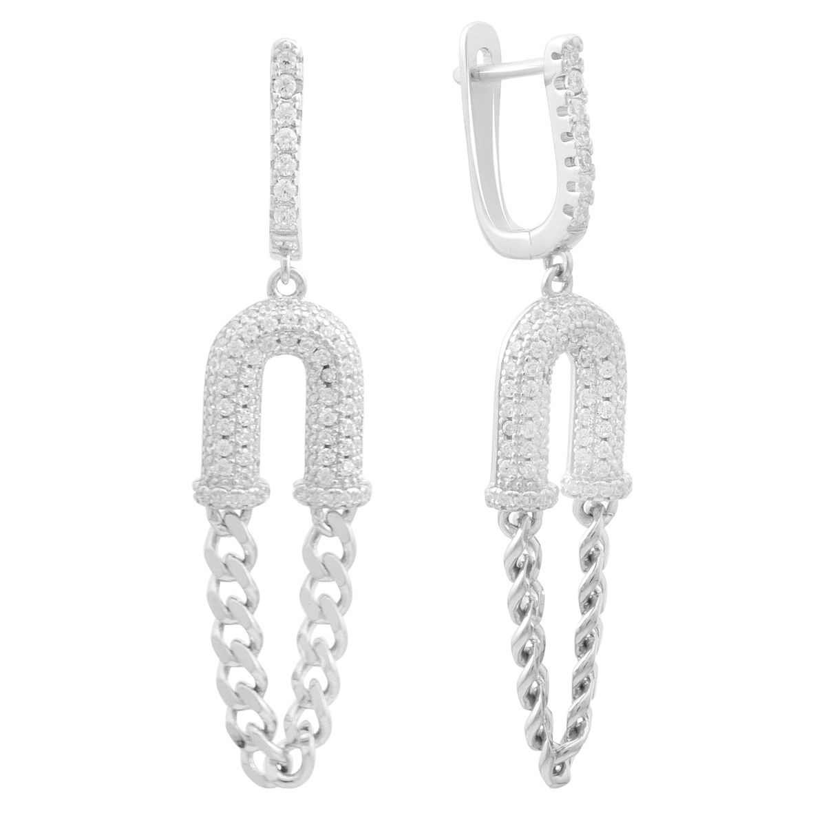 

Silver earrings with cubic zirkonia (2184218) білий