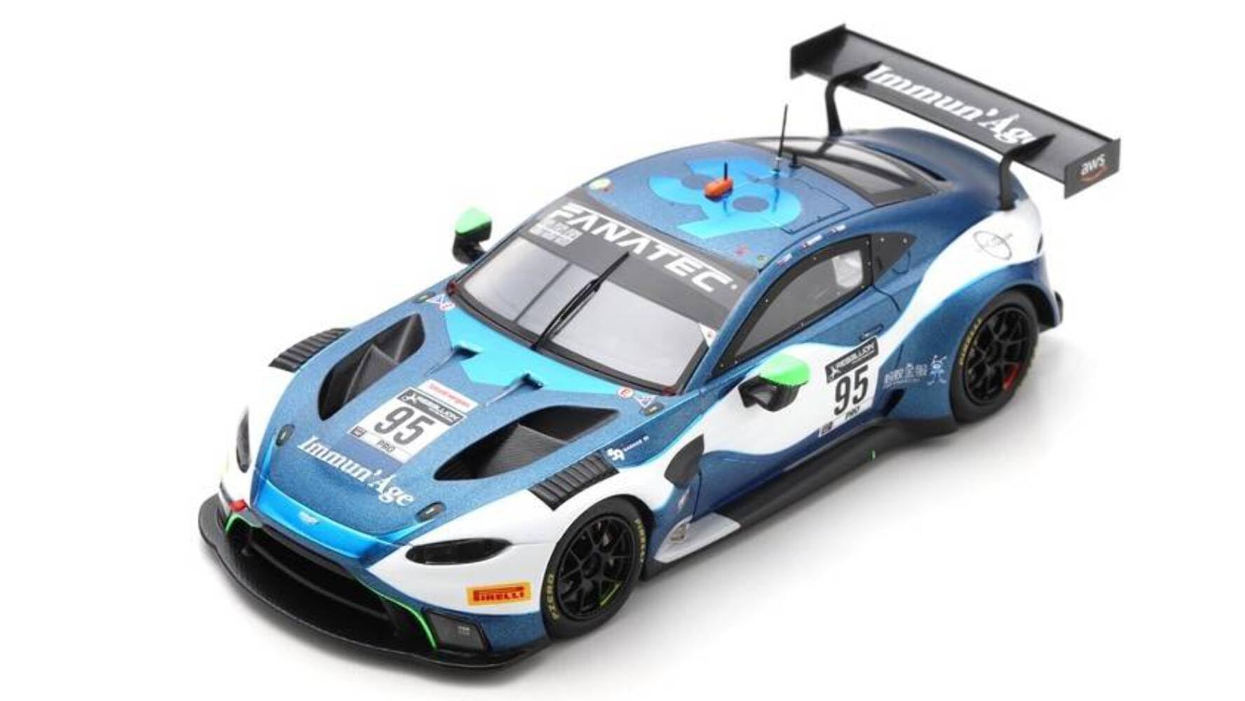 

Spark Национальная модель Aston Martin Vantage AMR GT3 Garage 59 2021 Спа 24 часа 3-е место Соренсен 1/43 #95 N. Тим/Р. Ганн/М.