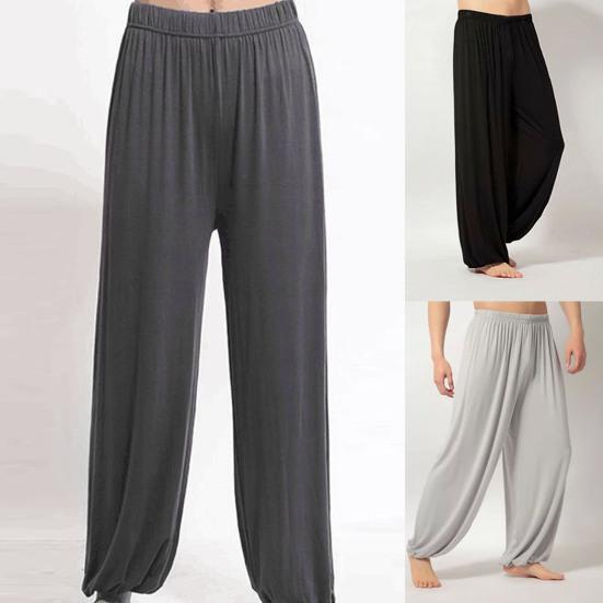 Pantaloni da uomo tinta unita vita elasticizzata modal casual per la primavera da indossare tutti i giorni