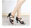 Silk Women's Latin Ballroom Dance Shoes - Soft Sole, Mid-High Heel
