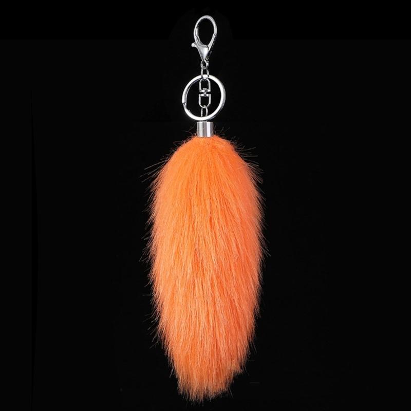 Stylish Artificial Animal Tail Keychain Soft Plush Key Ring Versatile Bag Decoration Youth Fashion Accessory for Purse
