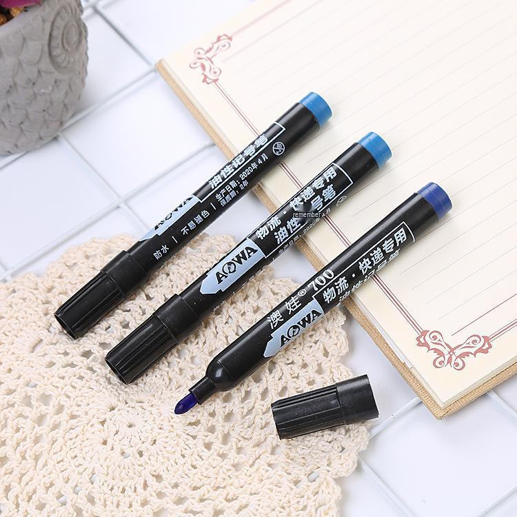 Large Capacity Refillable Black Oil-Based Waterproof Marker with Thick Tip for Express Logistics