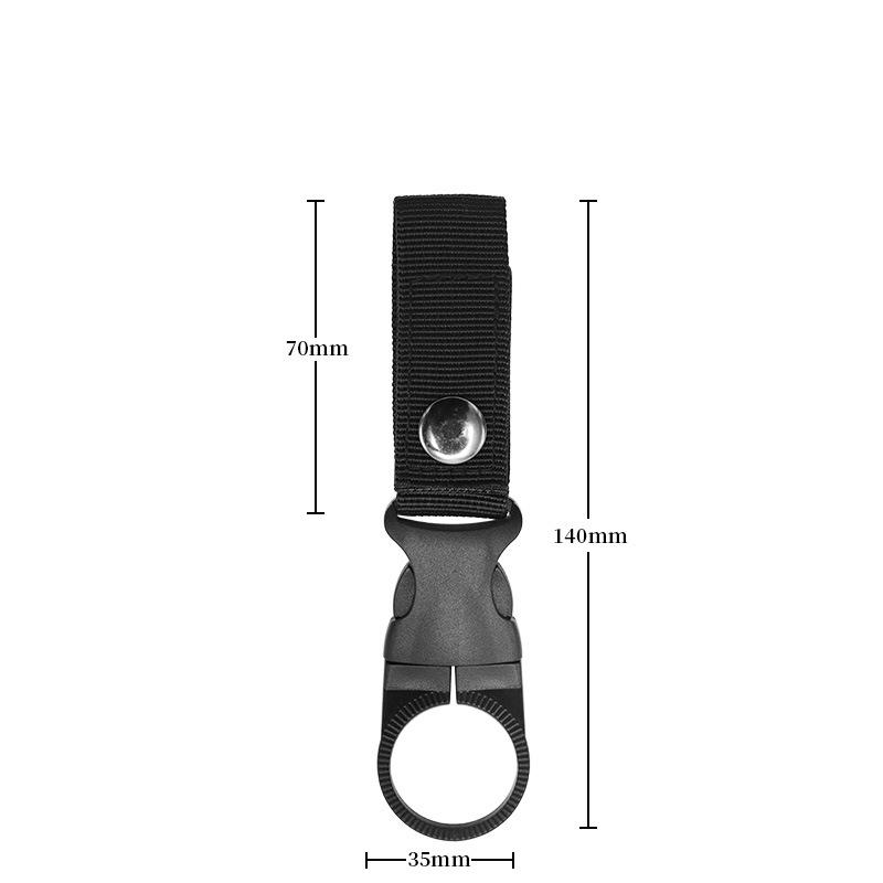 

Outdoor Tactical Nylon Beverage Bottle Water Bottle Buckle Webbing Hiking Buckle Portable Water Bottle Hook Mineral Water Clip чорний