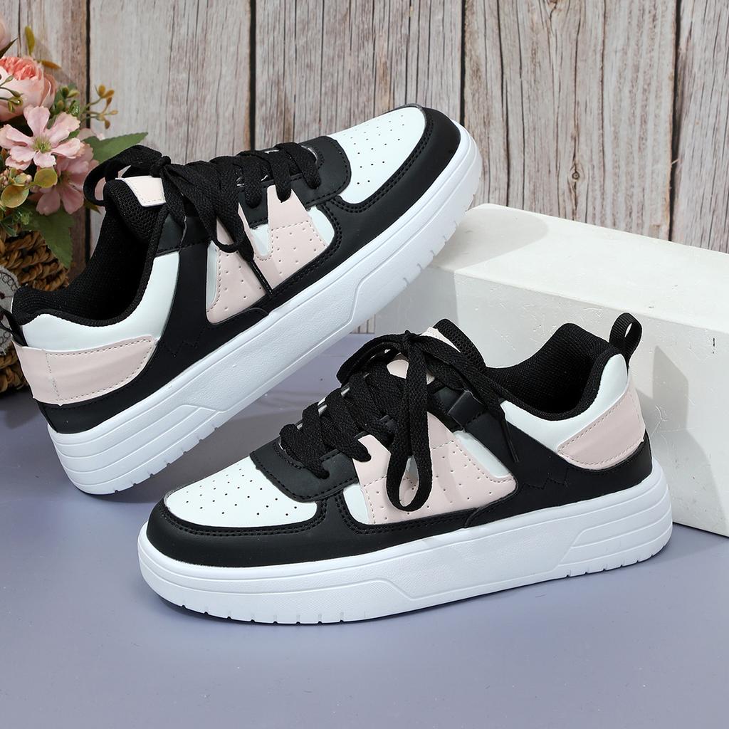 MCTIN Kadın rahat ayakkabılar nefes alabilen platform spor ayakkabı çiftler kaymaz deri kaykay ayakkabı