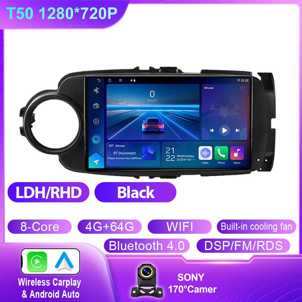 Android 14 Car Radio Carplay For Toyota Yaris 2012 2013 2014 2015 2016 2017 GPS Navigation Multimedia Player Stereo WIFI No 2din