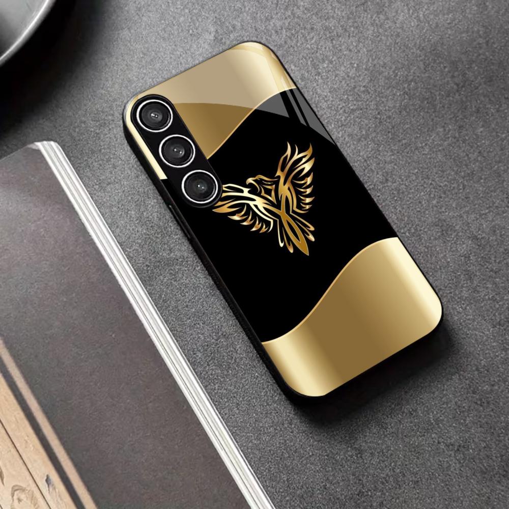 Brownish-black Birds PhoneCase Glass PhoneCase for Samsung Galaxy S26 S25 S24 S23 S22 S21 FE Ultra Plus Scratch Proof Smooth