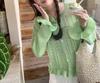 Spring 2026 Women's Gentle Hollow Knit Cardigan with Sweet Lace Hem