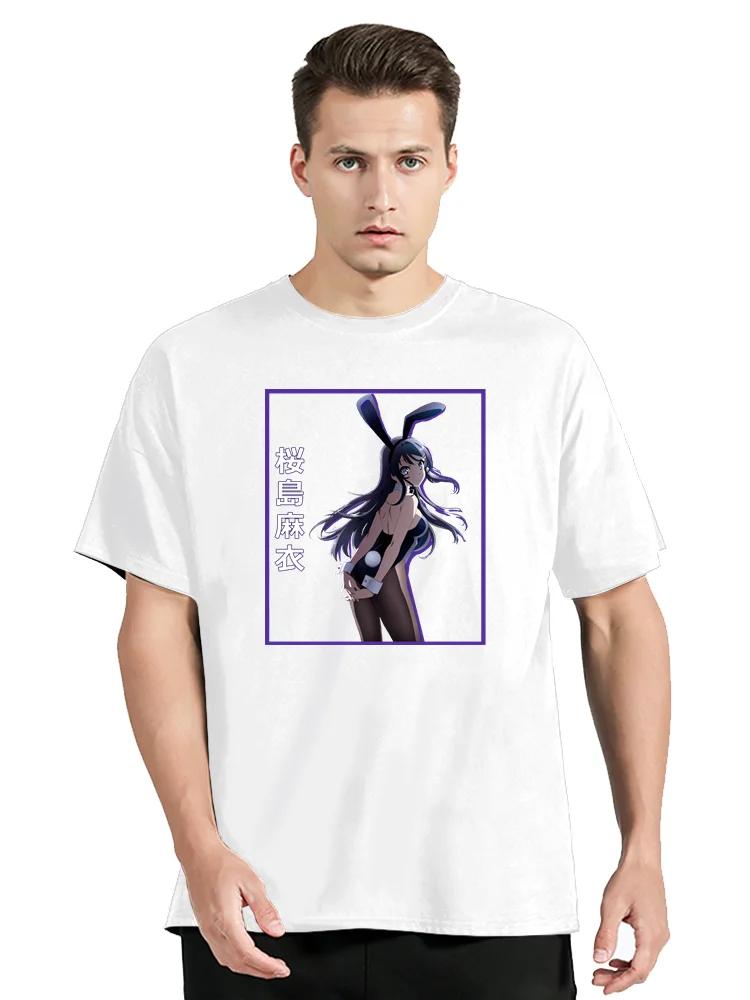 Men Rascal Does Not Dream of Bunny Girl Senpai Aobuta Anime T-Shirt Funny Tops Mai Sakurajima Cotton Tees Harajuku TShirt