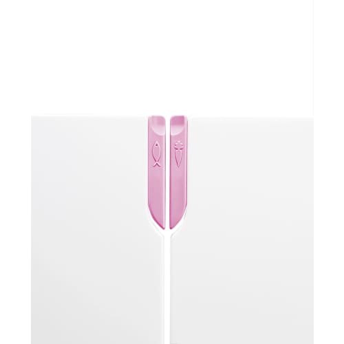 Tonbo Standing Cutting Board, Made In Japan, 35cm Wide X 26cm Deep X 1.3cm High, Antibacterial, Wide, with Stand, White & Pink, Shinki Synthetic