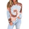 Tie-dye Printed Round Neck Long-sleeved Pullover Loose Sweatshirt