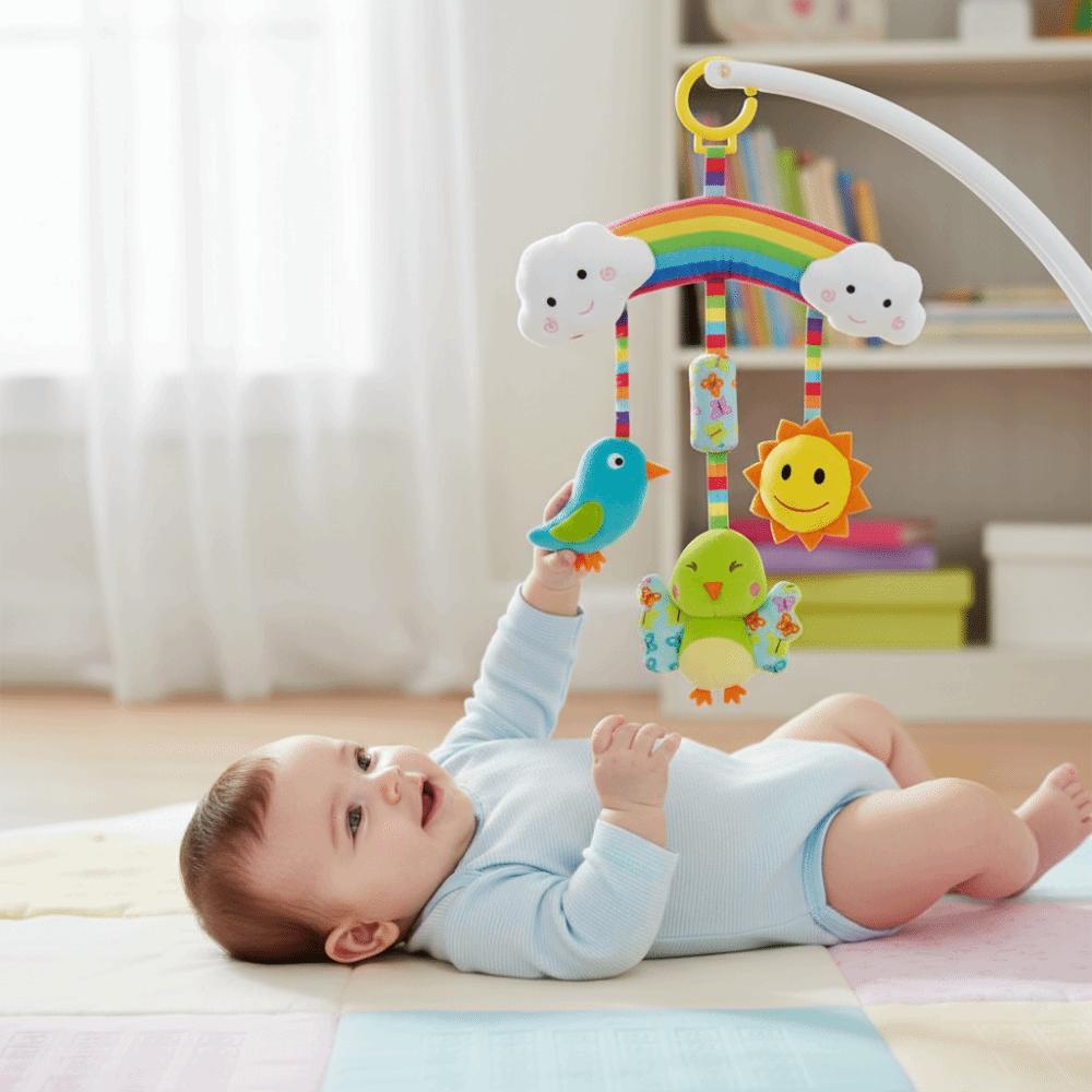 Soft Sensory Rattles Baby Toys Plush Animal Stroller Hanging Toy Infant Activity Center  Toddler