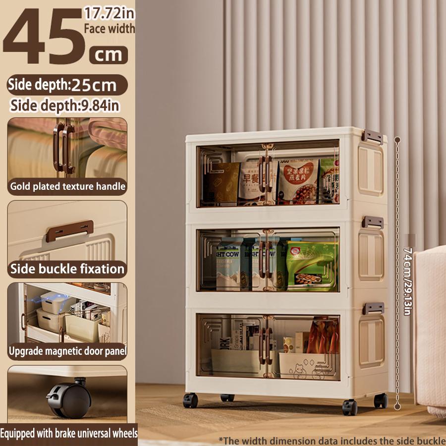 45/55/65cm Length Multifunction Folding Storage Cabinet Sundries Cabinet Large Capacity Dustproof Wardrobe Locker