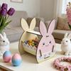 DIY Paint Easter Bunny Basket Semi-Open Frame Candy Storage Basket Bunny Decor Box  Easter Egg Hunt