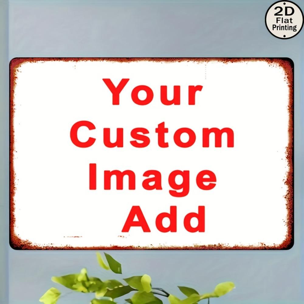 Custom Vintage Metal Sign UV Print Personalized Photo Text Logo Wall Art For Cafe Home Office Wedding Gift