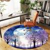 1pc Moonlit Forest Round Chair mat office Area Rug - Non-Slip, Floor Mat for Office, Bedroom, Ideal home decor gift p0105039
