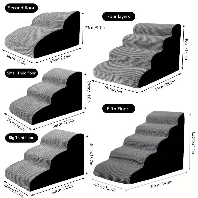 New Detachable And Washable Kennel Memory Foam Dog Sofa Stairs Pet 4-5 Steps Stairs For Small Dog Cat Ramp Ladder Pet Stairs