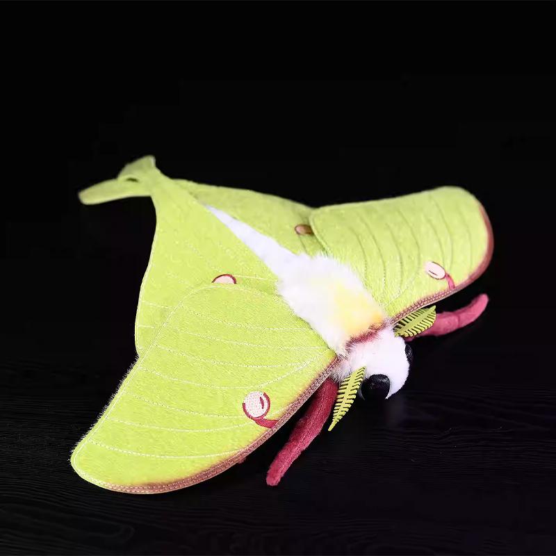 Plyšové hračky Luna Moth Vynikající plyšová hračka můry Realistické simulované panenky hmyzu Simulace hmyzu Dárek k narozeninám pro chlapce a dívku