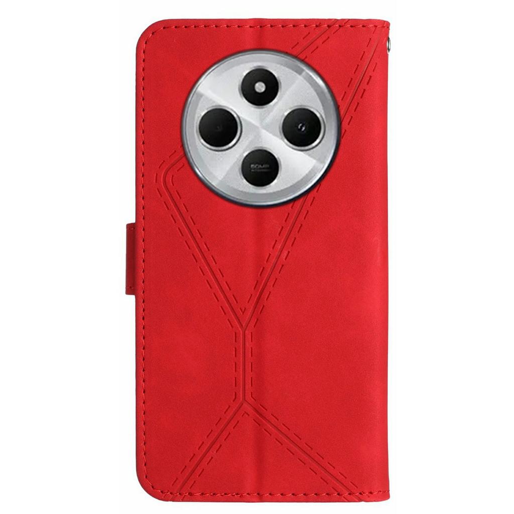 HT05 For Xiaomi Poco C75 4G/Redmi 14R 5G/14C 4G Case Skin-Touch Lines PU Leather Flip Phone Cover