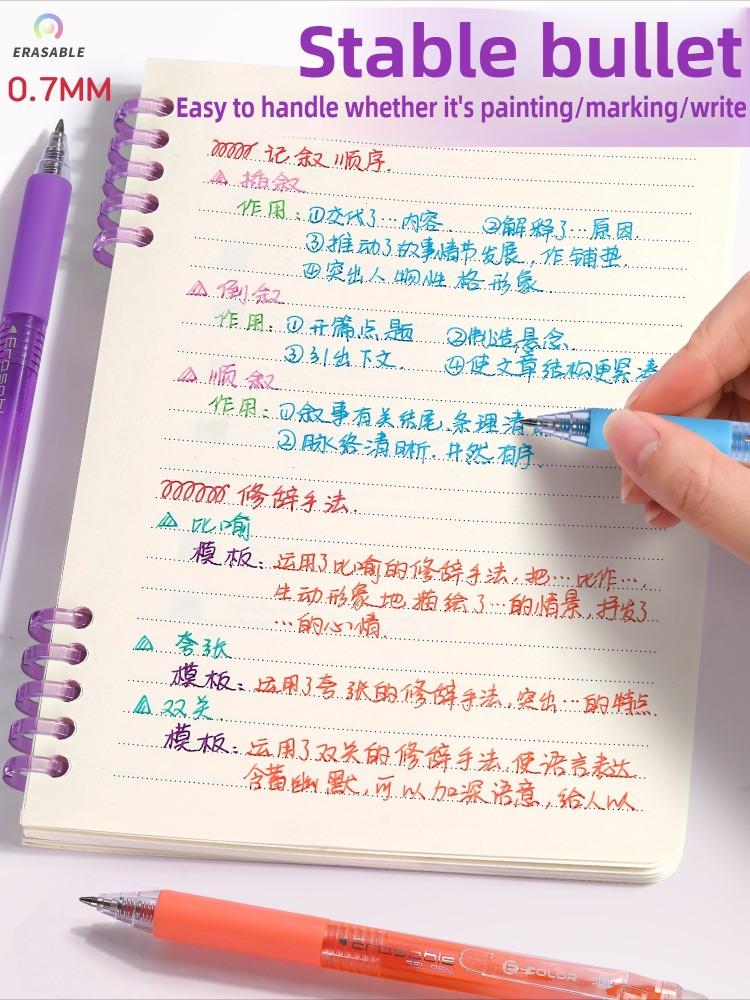 SHANDS 36/12 Colors Clickable Erasable Gel Pens 0.7mm for Kids Drawing Sketching Quick Dry School Office Supplies Stationery