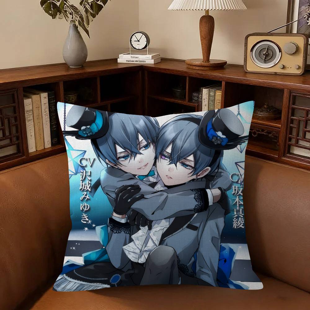 Anime B-Black B-Butler Cushion Pillow Cushion Cover Pillowcase Living Room Sofa Home Decor