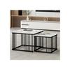 Table basse - MUVOE - Lot de 2 - Aspect marbre brillant - Réglable en hauteur - Design moderne