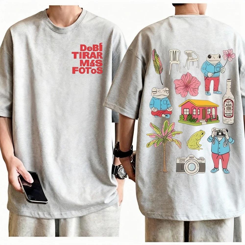 Unisex Women Vintage High Street Fashion Hip Hop Tshirts Rapper Bad Bunny Tshirt Debi Tirar Mas Fotos DTMF World Tour T Shirts