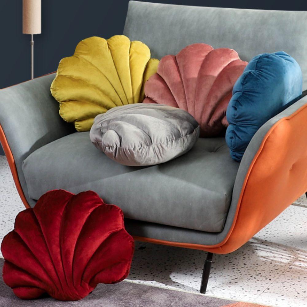 Skin-friendly Shell Throw Pillow Soft Sofa Waist Pillow Unique Car Cushion  Bed