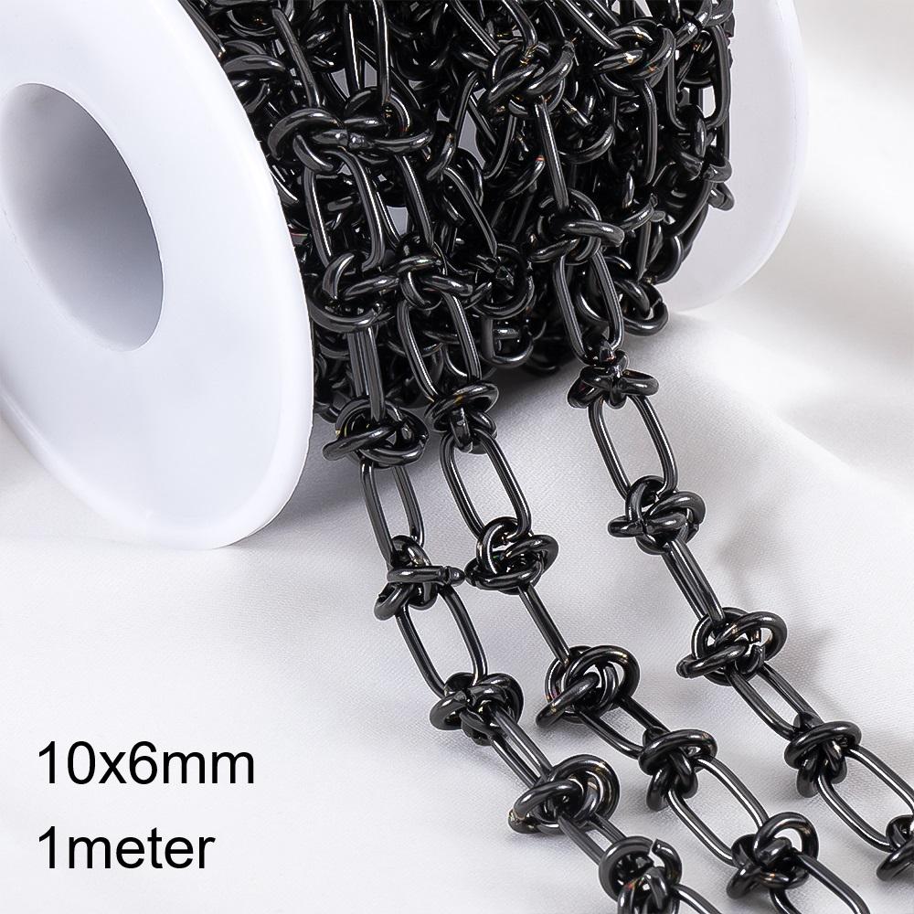 2meter 1meter Black Plated Chain for Men Punk Jewelry Making Necklace Stainless Steel Trend Link Chain Chunky Chain DIY Bracelet