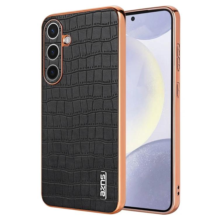 

AZNS For Samsung Galaxy S24+ Case Electroplating Crocodile Texture PU+TPU Phone Case