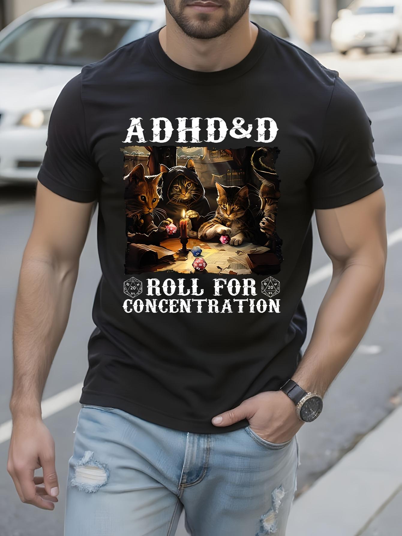 ADHDD Graphic Tshirt Retro Dungeons Dice Gaming Tee with ... M