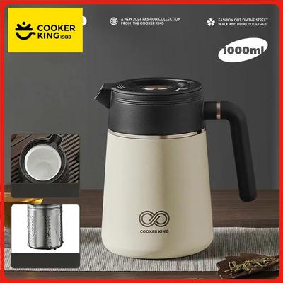 COOKER KING Separation Insulated Pot Thermos Kettle Tea Water Tea Pot Ceramic Coating Large Capacity Tea Maker For Home/office