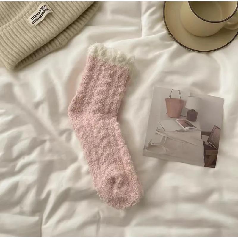 Winter Warm Fluffy Fuzzy Socks Thick Thermal Soft Kawaii Cold Resistance Socks Coral Fleece Floor Sleep Sock