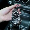 Shiny Diamond Crystal Car Camellia Flower Key Bag Auto Key Protection Cover Universal Bling Car Accessories for Women