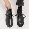Mid Heel Men Oxford Shoes Split Leather British Men's Office Shoes Men Dress Shoes Formal Lace-up Black Shoes