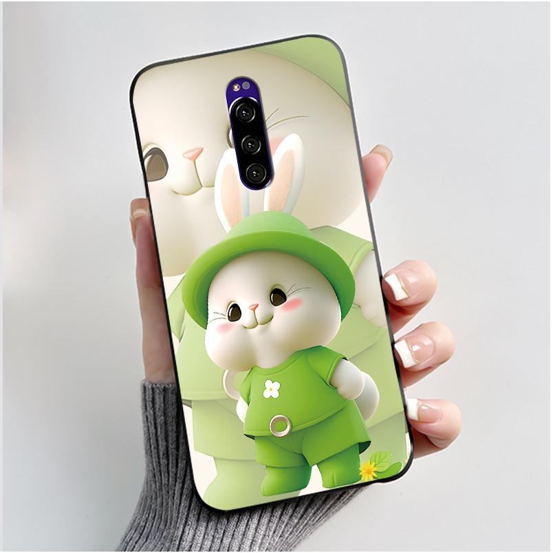 For Sony Xperia 1 Casing Luxury Cute Love Rabbit Funny Black TPU Soft Silicone Protective Back Cover For Sony Xperia1 Phone Case