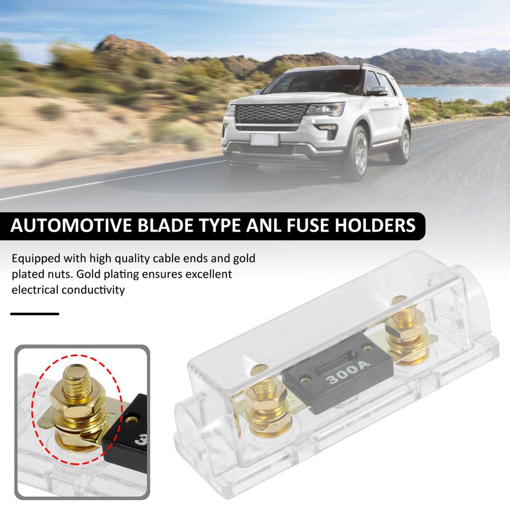 2Pcs ANL Fuse Holder 32V DC ANL Fuse Block with Insulating Cover ANL Fuse Holder 1/0 /2/4 AWG Auto Fuse Block