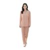 [YunXiozy Star] Pajama Specialty Store Women's Long Sleeve Cotton Elegant Room Wear Cute Loungewear Stylish V-neck Sleepwear Skin-friendly Plain