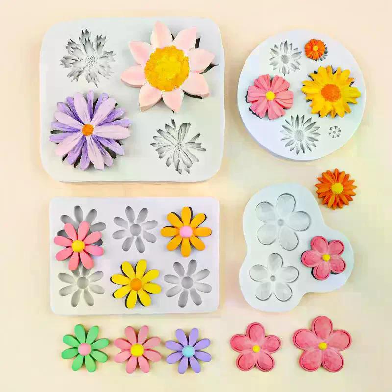 Mini Rose Camellia Flower Silicone Sugarcraft Mold Cookie Cupcake Chocolate Baking Mold Fondant Cake Decorating Tools