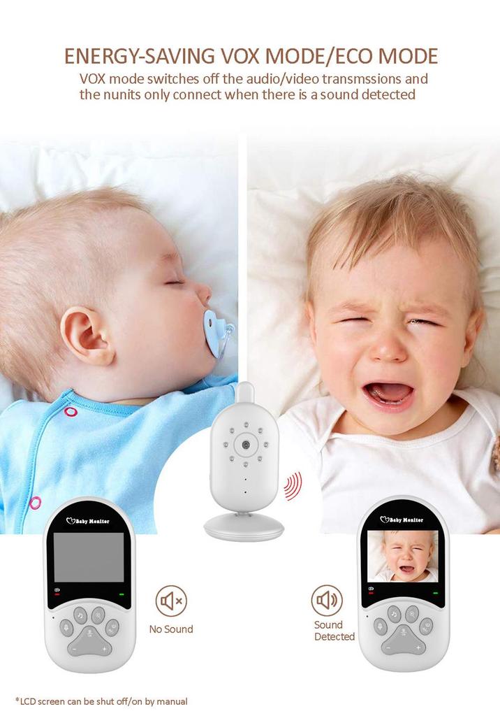 2.4" Baby Monitor with Two-Way Intercom & Temperature Sensor
