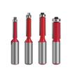 1/4 stk 1/2 tommer 12 mm skaft ende Dobbel fløyter Kulelager Flush Router Bit Rett skaft Trim Trefreser for trebearbeiding