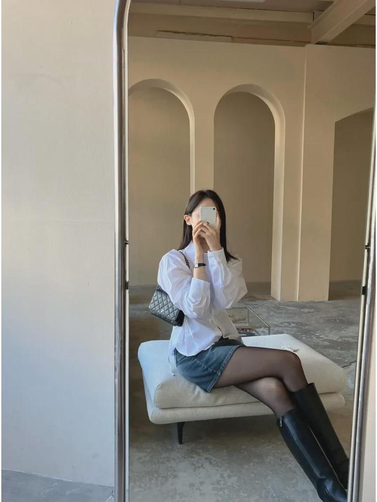 Spring 2024 Korean Loose-Fit Strap Long-Sleeve Shirt for Women - Trendy and Versatile