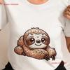 Adorable Sloth T Shirt Soft Cotton Top for Casual Wear Perfect Animal Lovers and Nature Enthusiasts Vintage Washed Breathable