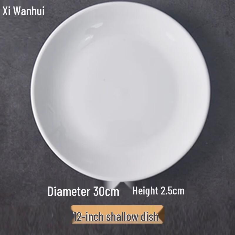 Xiwanhui Minimalist White Ceramic Round Dinner Plate
