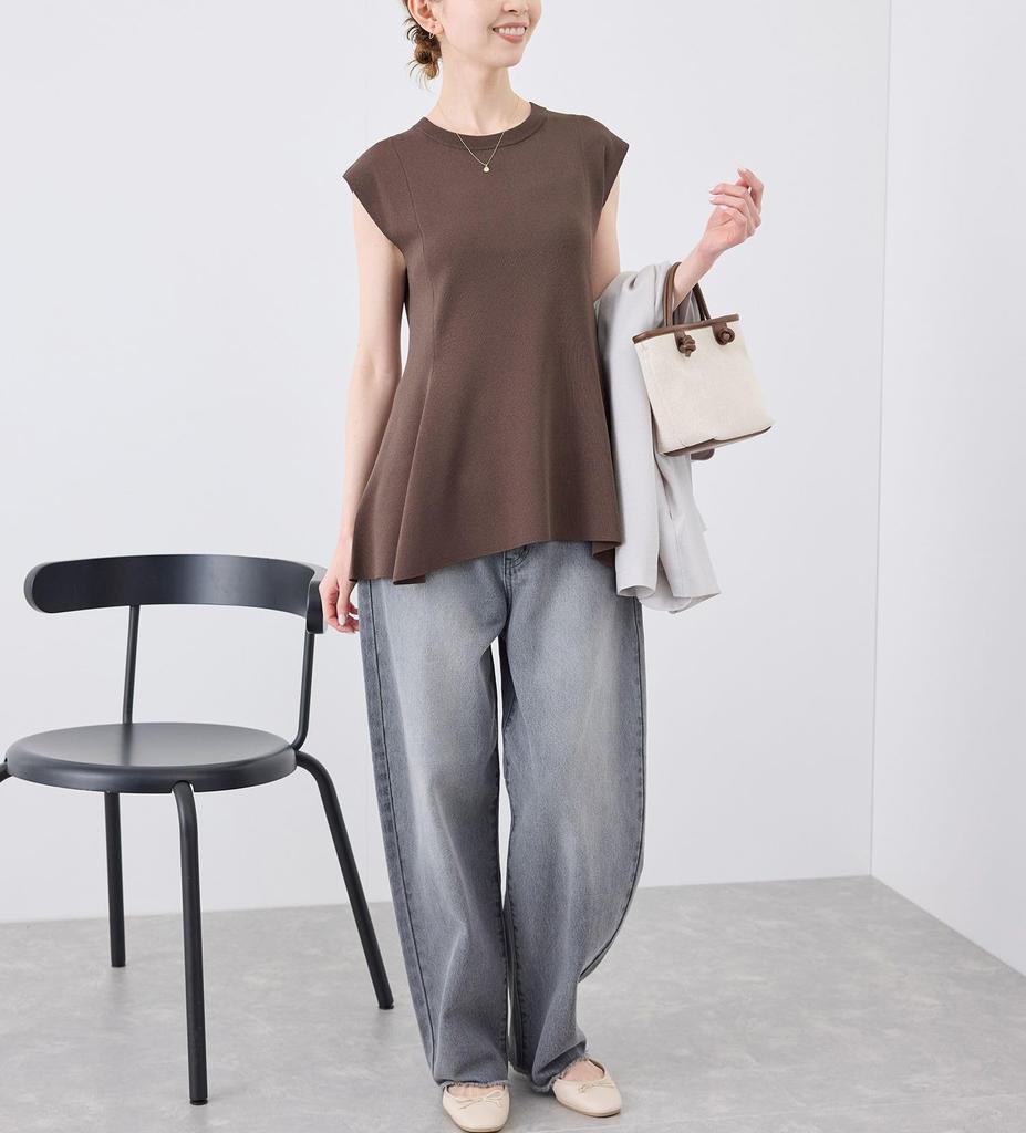ROPE PICNIC Peplum Knit Pullover Chairosub Women's (Machine Washable, Anti-Pilling) GDM15240, (Size 22)