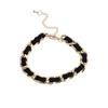 Bracciale in oro fresco Cintura intrecciata nera Bracciale a catena Accessori per gioielli da donna