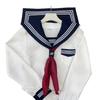 Authentic Japanese Sailor Uniform Set: White, Long & Short Sleeve, Academy Style
